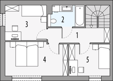Piętro 1 projektu - Dori - segment lewy