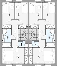 Piętro 1 projektu - Julia A - dwulokalowy LLL