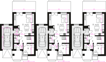 Parter projektu - Gabi z garażem 1-st. szeregówka [A-SZ]