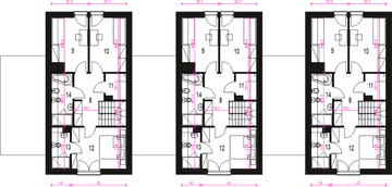Poddasze projektu - Gabi z garażem 1-st. szeregówka [A-SZ]