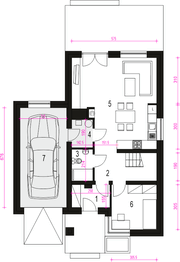 Parter projektu - Gabi z garażem 1-st. [A]