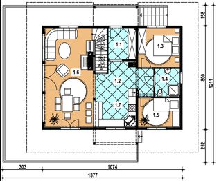 Parter projektu - A-150 Dom jodłowa szkieletowy