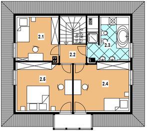 Poddasze projektu - A-154 Dom piaskowa z bali