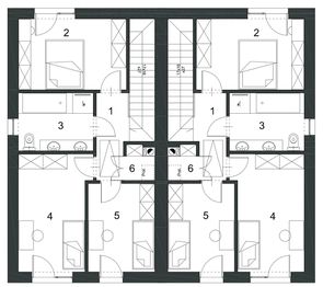 Piętro 1 projektu - BK-19 wariant I