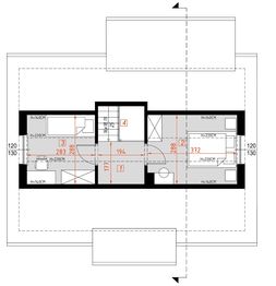 Poddasze projektu - D417 Paulinka z ogrzewaniem na pellet wersja drewniana