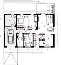 Parter projektu - Majka II z garażem 1-st. [A]
