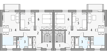 Piętro 1 projektu - Egon - bliźniak LLL