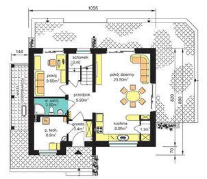Parter projektu - BW-36 wariant 18 bez garażu (niskoemisyjny)