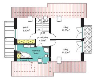 Poddasze projektu - BW-36 wariant 18 bez garażu (niskoemisyjny)