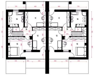 Piętro 1 projektu - Talia z garażem 1-st. bliźniak [A-BL2]