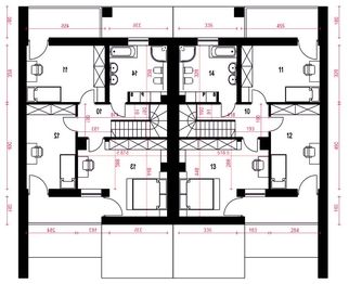 Piętro 1 projektu - Talia z garażem 1-st. bliźniak [A-BL1]