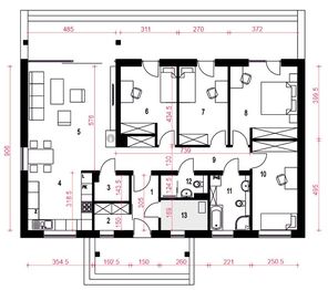 Parter projektu - Gąska III bez garażu [B]