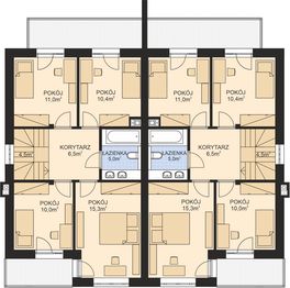 Piętro 1 projektu - APS 350 dwulokalowy