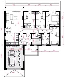 Parter projektu - Gąska III z garażem 1-st. [A]