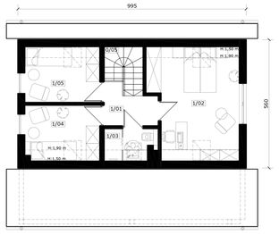 Poddasze projektu - Wrzos 2