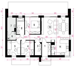 Parter projektu - Hyzop IV bez garażu [B]