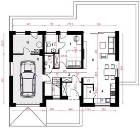 Parter projektu - Kołysanka z garażem 1-st. [A]