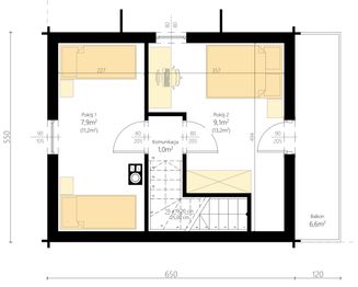Poddasze projektu - Jutrzenka 2 z jaskółką