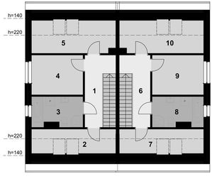 Poddasze projektu - Eco 51 - dwulokalowy