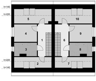 Poddasze projektu - Eco 51 - bliźniak