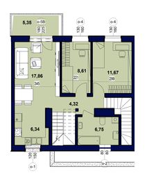 Piętro 1 projektu - Domidea 151