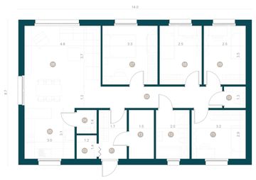 Parter - Dom prefabrykowany Parterowy 100E