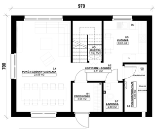 Parter - Dom prefabrykowany Piętrowy 95B