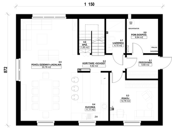 Parter - Dom prefabrykowany Stodoła 150A