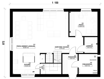 Parter - Dom prefabrykowany Stodoła 150C