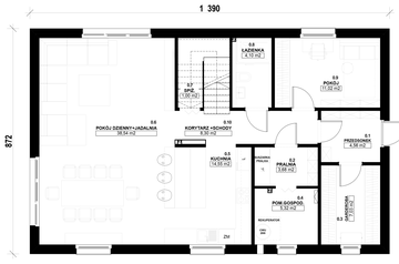 Parter - Dom prefabrykowany Stodoła 180A