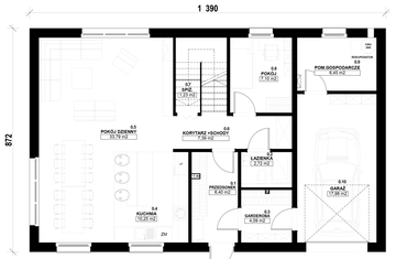 Parter - Dom prefabrykowany Stodoła 180B