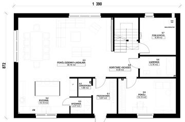 Parter - Dom prefabrykowany Stodoła 180C