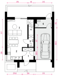 Parter projektu - Gaja z garażem 1-st. [A]