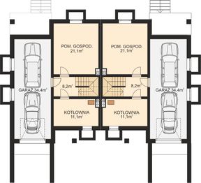 Piwnica projektu - APS 049 dwulokalowy
