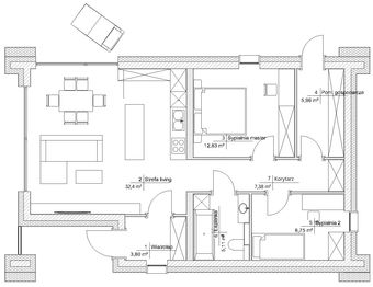 Parter - Dom prefabrykowany DEX76