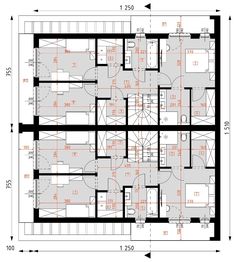 Piętro 1 projektu - D438A - Zabudowa bliźniacza