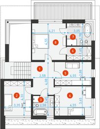 Piętro 1 projektu - Willa optima 1
