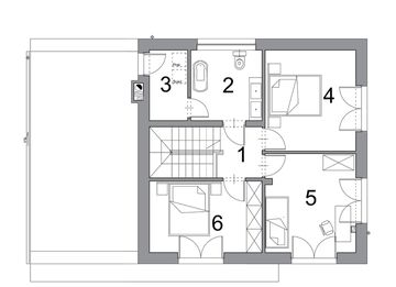 Piętro 1 projektu - Przytulny D25 wariant II