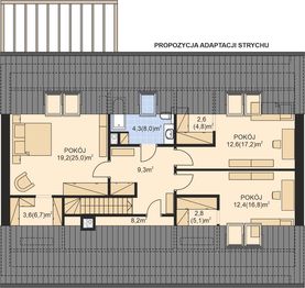 Poddasze projektu - APS 407 wariant 2