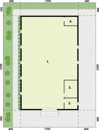 Projekt garażu G349 - rzut parteru, dom liczy 0 pokoje, 0 łazienki i wc