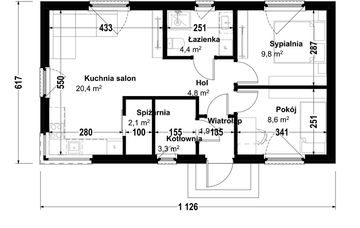 Parter - Dom prefabrykowany DH60