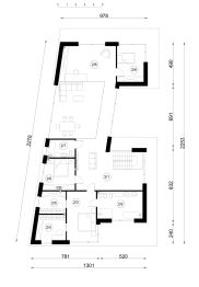 Projekt domu N-155 - rzut 1 piętra, dom liczy 4 pokoje, 3 łazienki i wc
