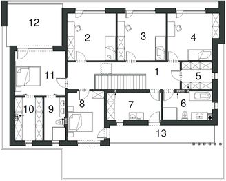 Piętro 1 projektu - Wyszukany D64 wariant III