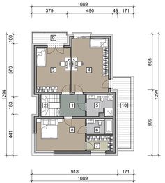 Piętro 1 projektu - Attykowy