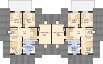 Poddasze projektu - APS 149 NEW dwulokalowy ECO