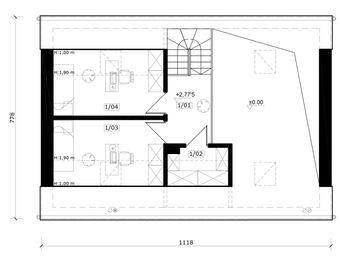 Poddasze projektu - Kantry 4 - murowany