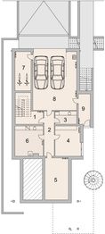Projekt domu LK&1318 - rzut piwnicy, dom liczy 6 pokoje, 3 łazienki i wc