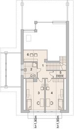 Projekt domu LK&1144 - rzut poddasza, dom liczy 3 pokoje, 3 łazienki i wc