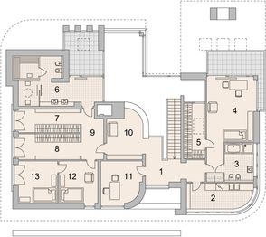 Projekt domu LK&1133 - rzut 1 piętra, dom liczy 4 pokoje, 3 łazienki i wc