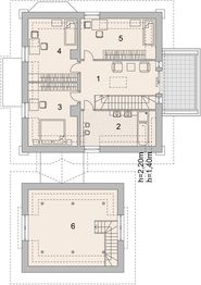 Projekt domu LK&1132 - rzut poddasza, dom liczy 4 pokoje, 2 łazienki i wc